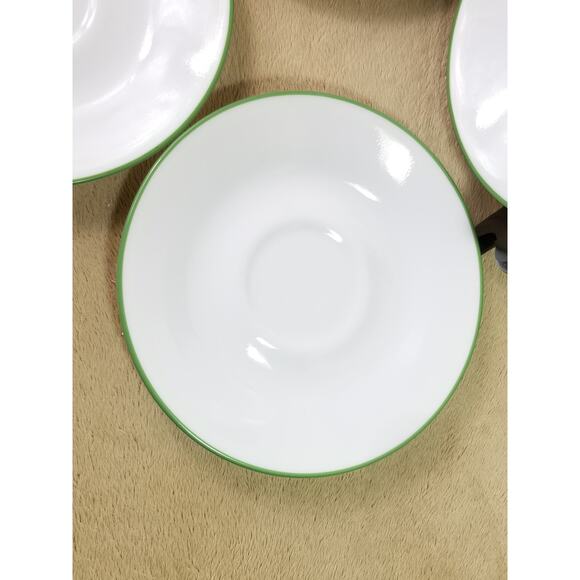 Corelle by Corning Spring Meadow Green Trim Saucer Plate 6" Made in USA Vintage - Picture 5 of 13